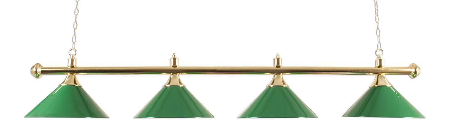 Brass Lamp with 4 Green Shades 180cm