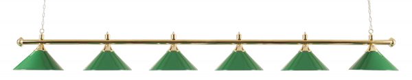 Brass Lamp with 6 Green Shades 276cm